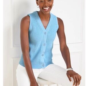 Talbots Light Blue Sleeveless V-Neck Sweater